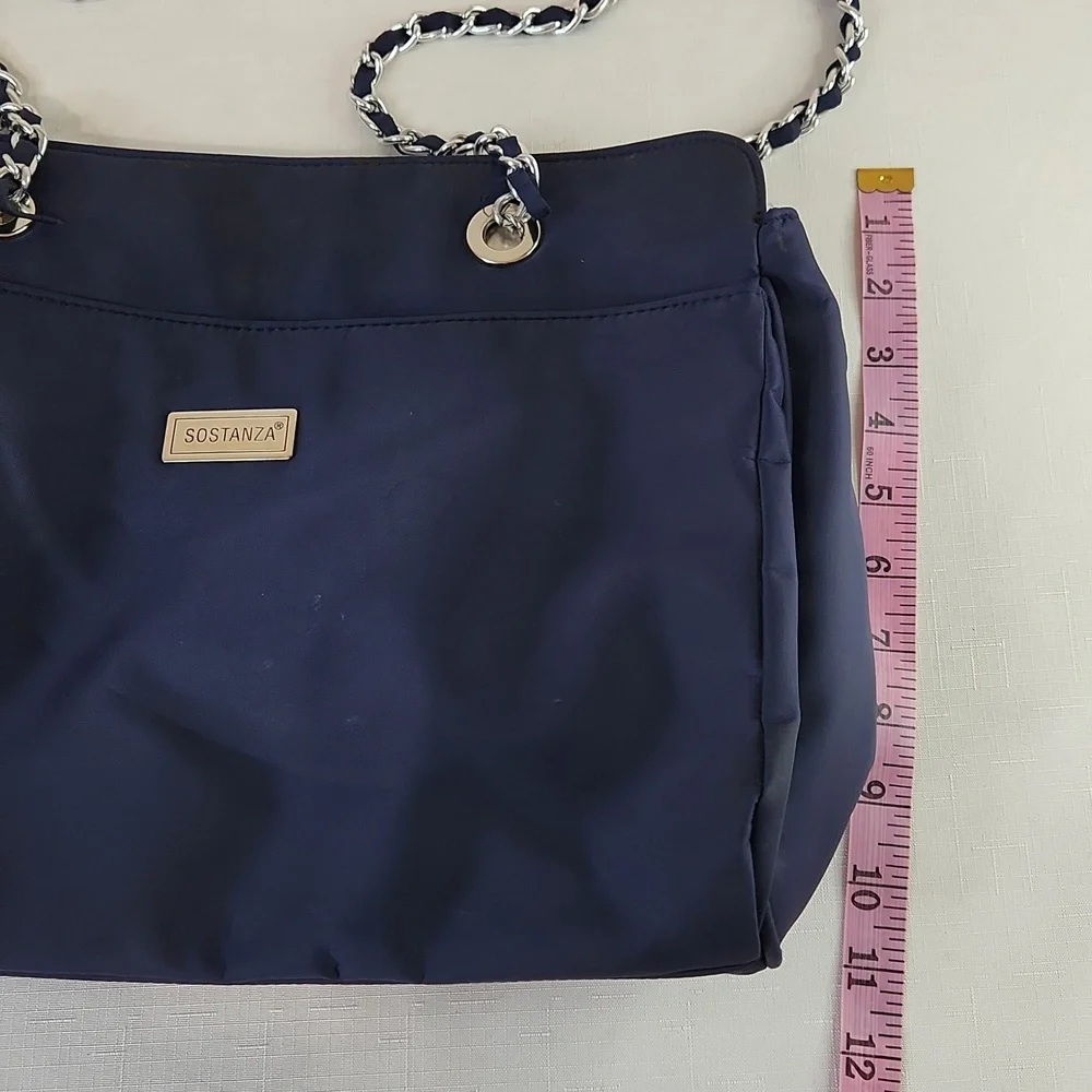Sastanza Navy Blue Nylon Tote Bag. Size 15x11